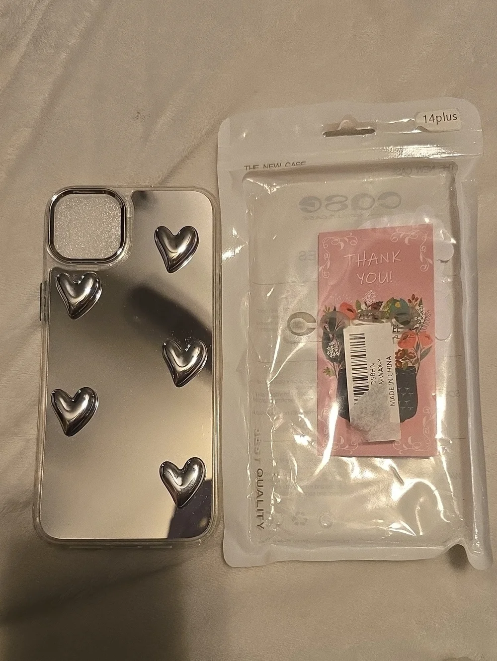 Cose NWT Mirror Heart iPhone 14 Plus Case - Silver Accent